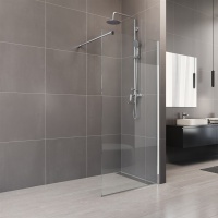 MEREO | NOVEA | sprchová stěna walk in | 120x200 | rameno 120cm chrom | sklo 8mm čiré