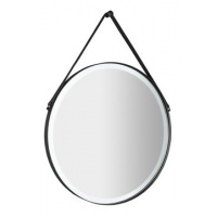 SAPHO | ORBITER | zrcadlo v rámu | s LED osvětlením | kruh | pr.60cm | černá mat