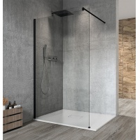 GELCO | VARIO BLACK | sprchová stěna walk in | 90x200 | sklo 8mm čiré | černý profil
