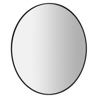 SAPHO | SHARON | zrcadlo v rámu | s LED osvětlením | kruh | pr.80cm | černá mat