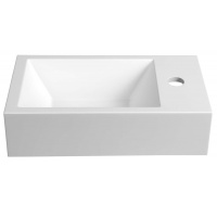 SAPHO | AMAROK| umývátko | litý mramor | 40x22cm | baterie vpravo | bílá