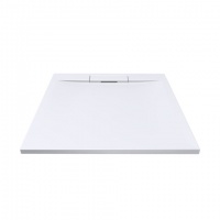 MEREO | sprchová vanička | čtverec | 80x80x3 | hranatý kryt sifonu | litý mramor | bílá