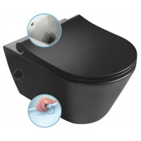 SAPHO | AVVA | WC závěsné | integrovaná baterie a bidet. sprška | Rimles | černá